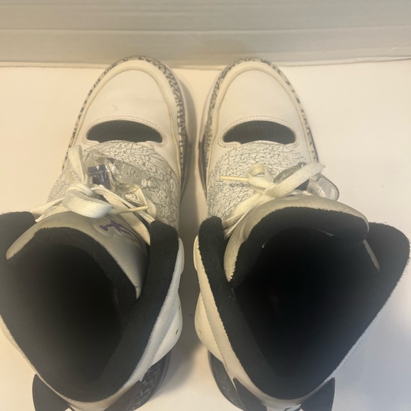 Air Jordan White and Purple Sneakers